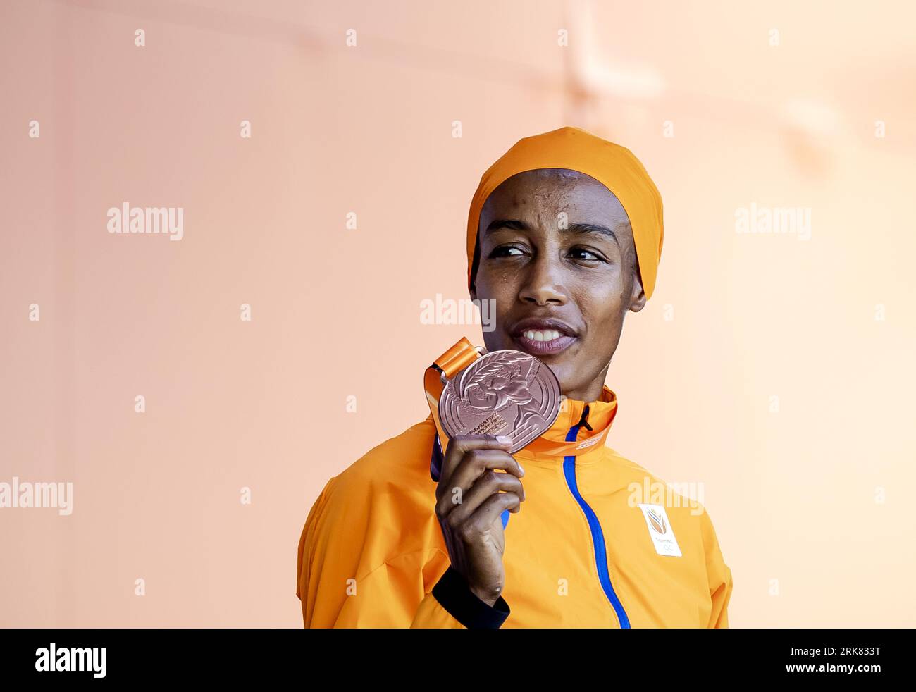 BUDAPEST - Sifan Hassan with her bronze medal during the 1500 meters ...