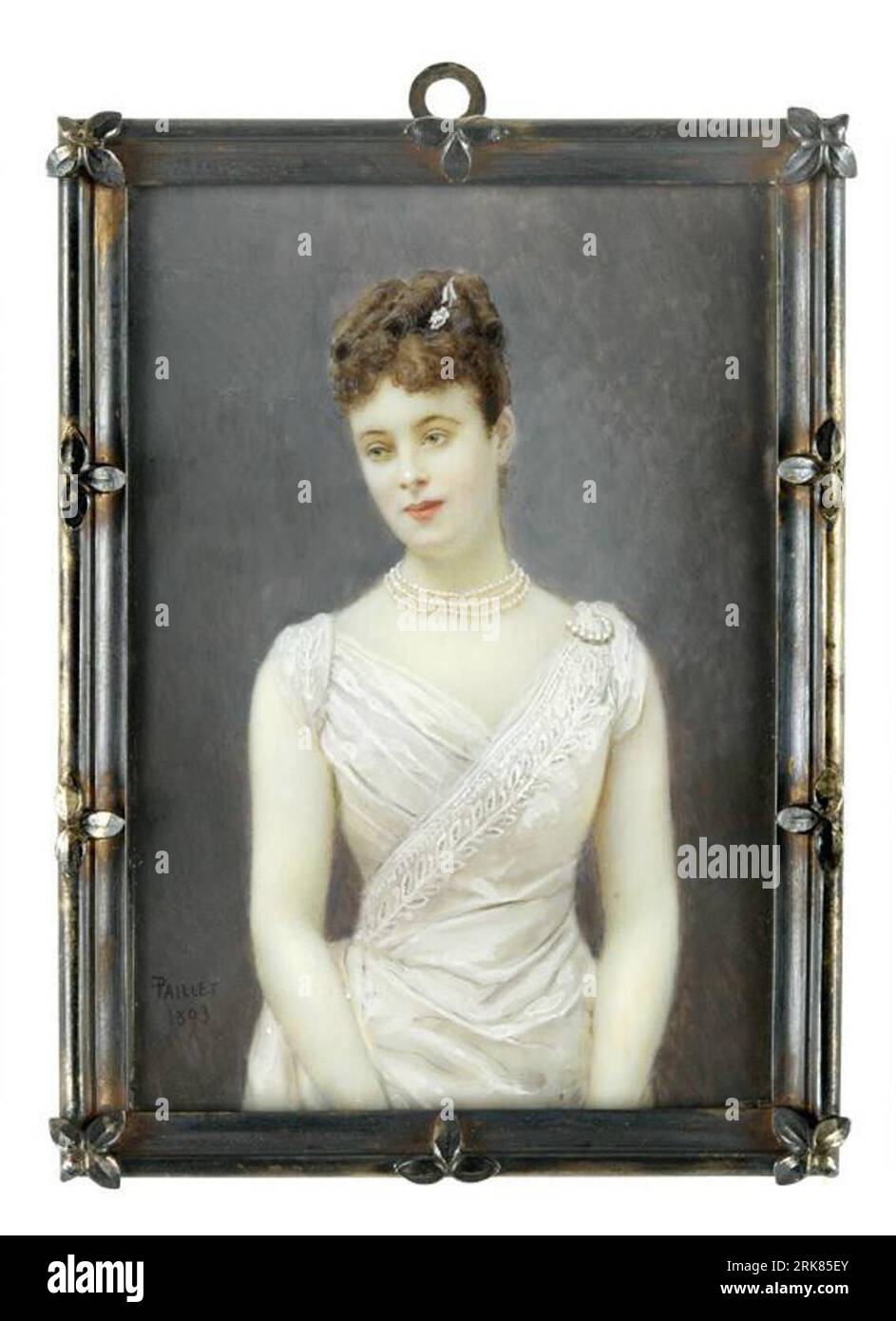 Portrait of Mrs. Stephen Van Rensselaer Cruger (1848-1920) 1893 by Fernand Paillet Stock Photo