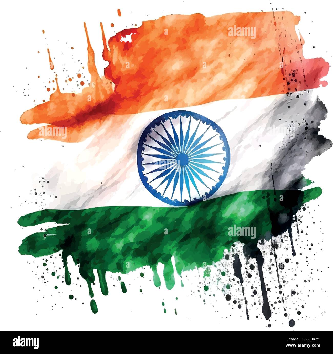 Flag of india watercolor, great design for any purposes Stock Vector ...