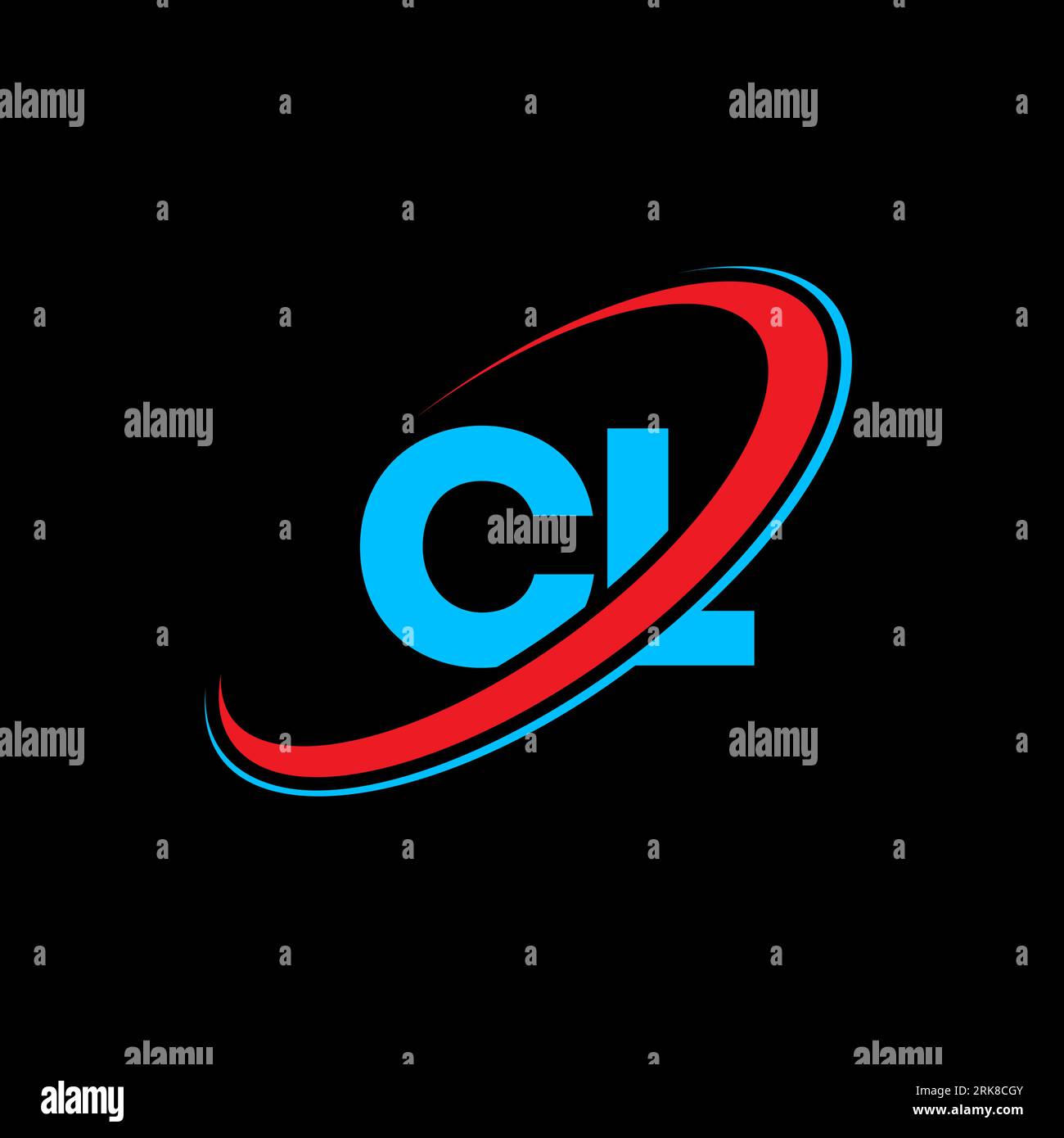 CL C L letter logo design. Initial letter CL linked circle uppercase ...