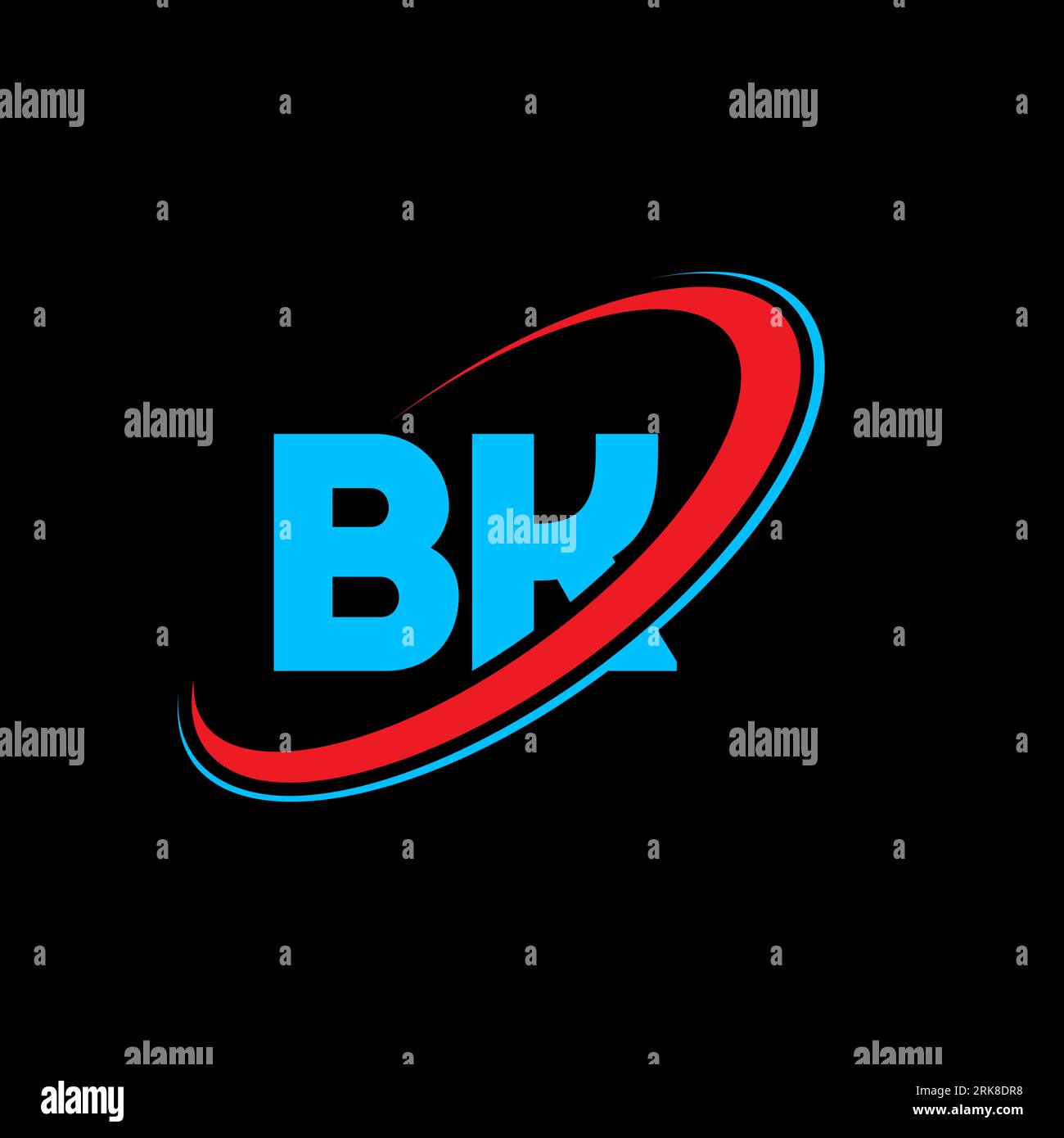 BK B K letter logo design. Initial letter BK linked circle uppercase ...