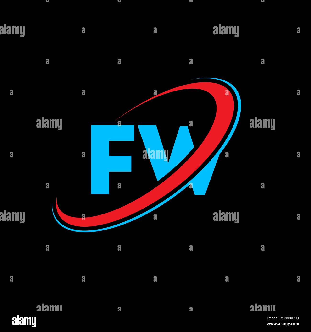 FW F W letter logo design. Initial letter FW linked circle uppercase ...