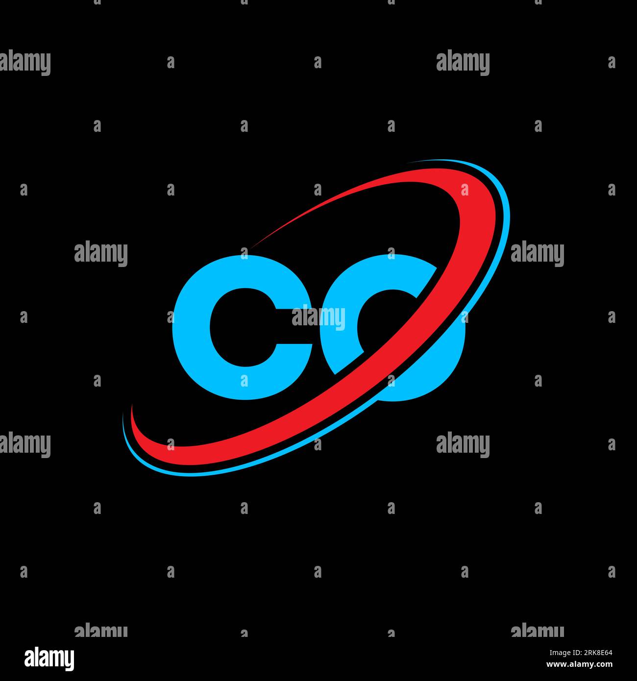 CO C O letter logo design. Initial letter CO linked circle uppercase ...