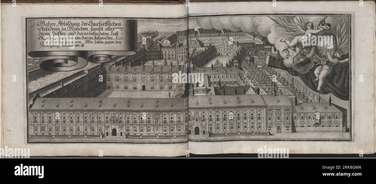 Wahre Abbildung der Churfürstlichen Residenz in München 1701 by Michael Wening Stock Photo