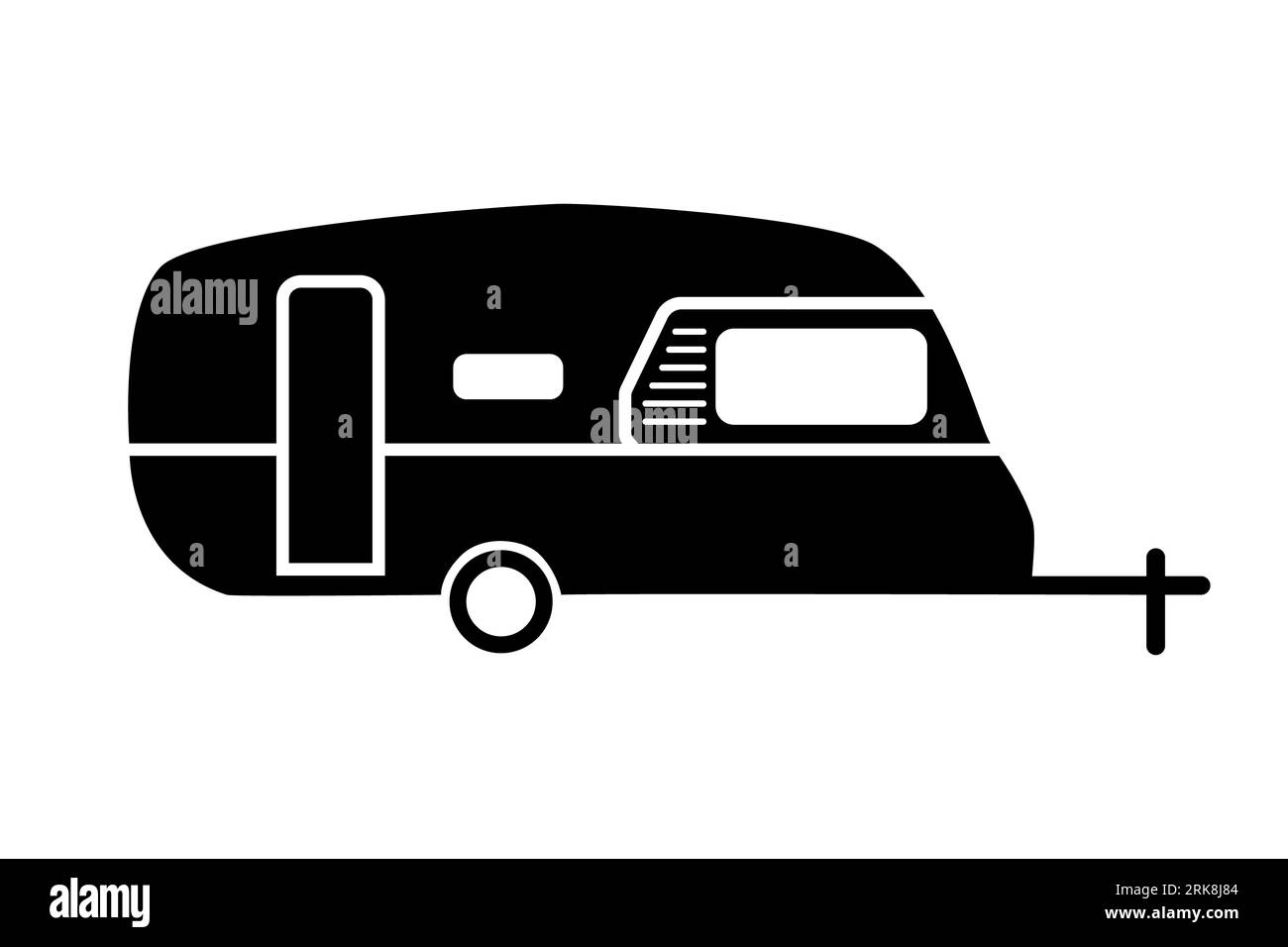 Travel trailer icon. Caravan camper. Stock Photo