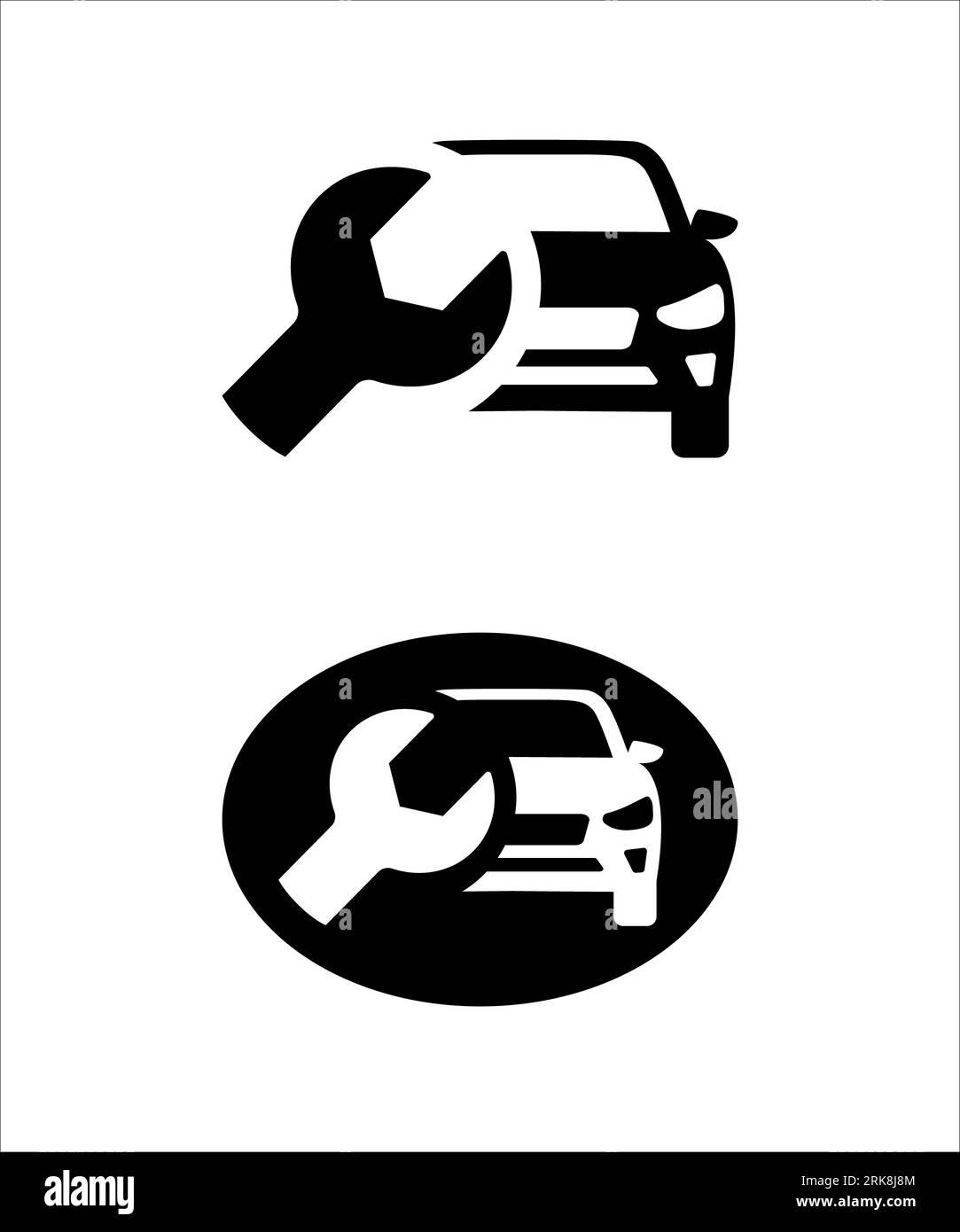 Auto service icons. Car repair logos with wrench tool Stock Photo Alamy
