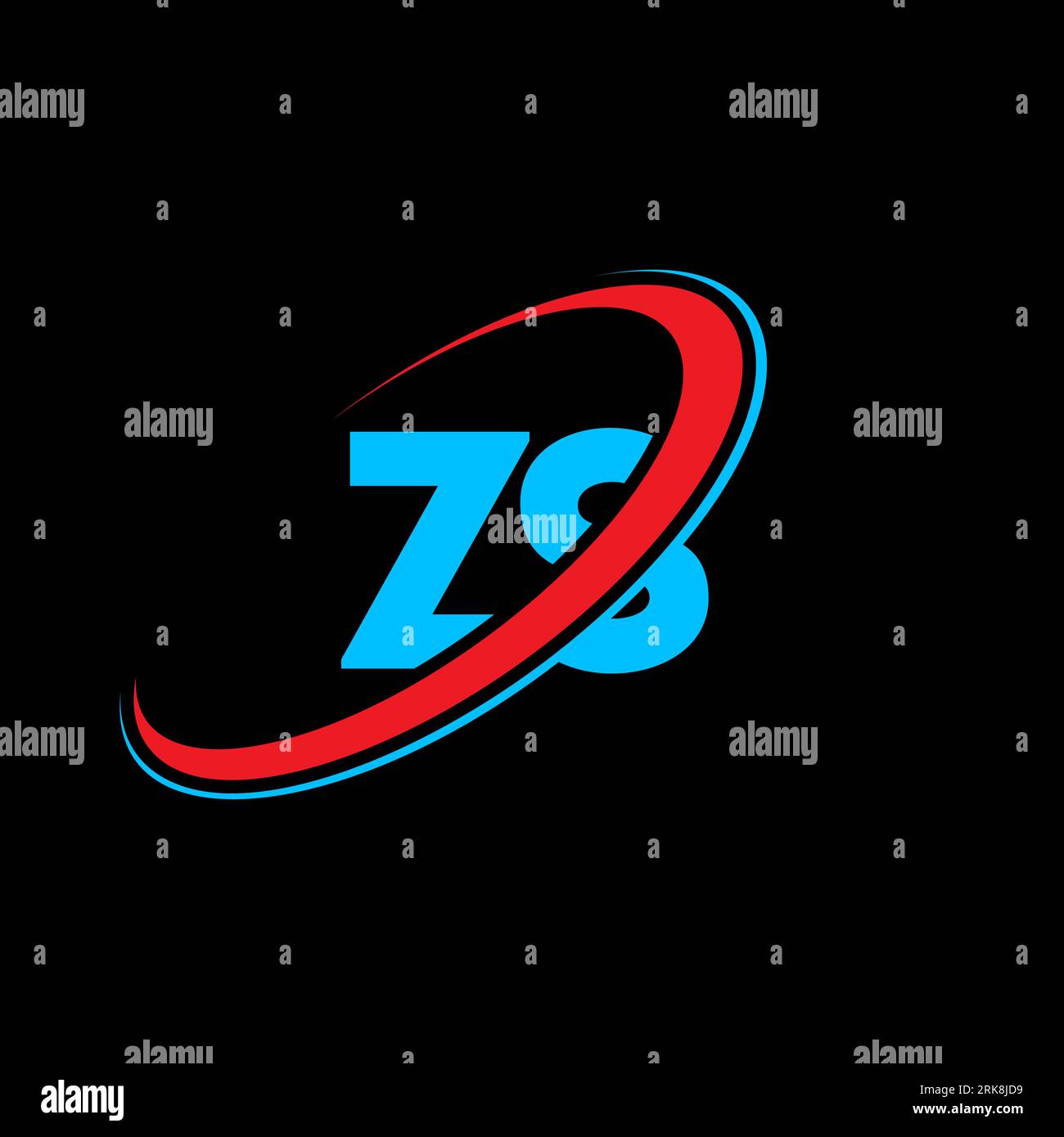ZS Z S letter logo design. Initial letter ZS linked circle uppercase ...