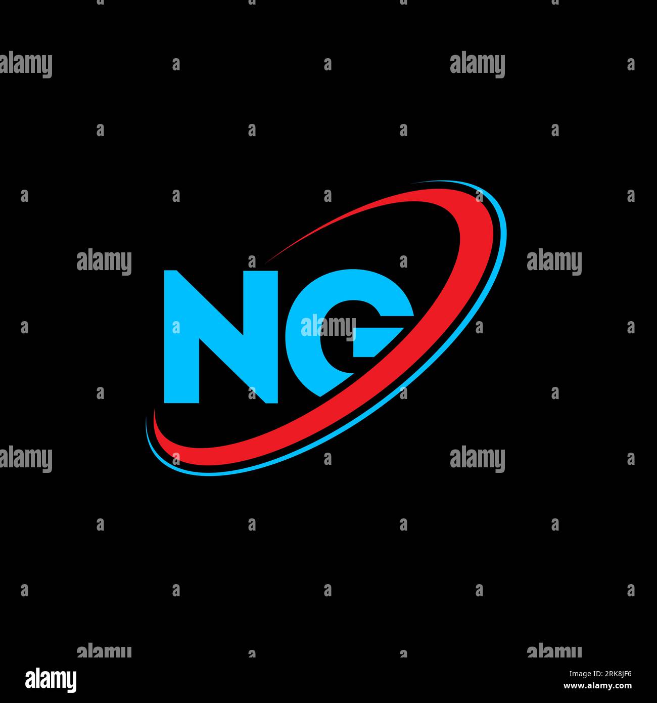 Ng n g letter logo design initial letter ng linked circle uppercase