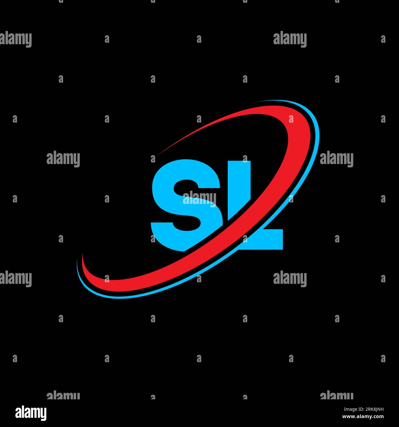 SL S L letter logo design. Initial letter SL linked circle uppercase ...