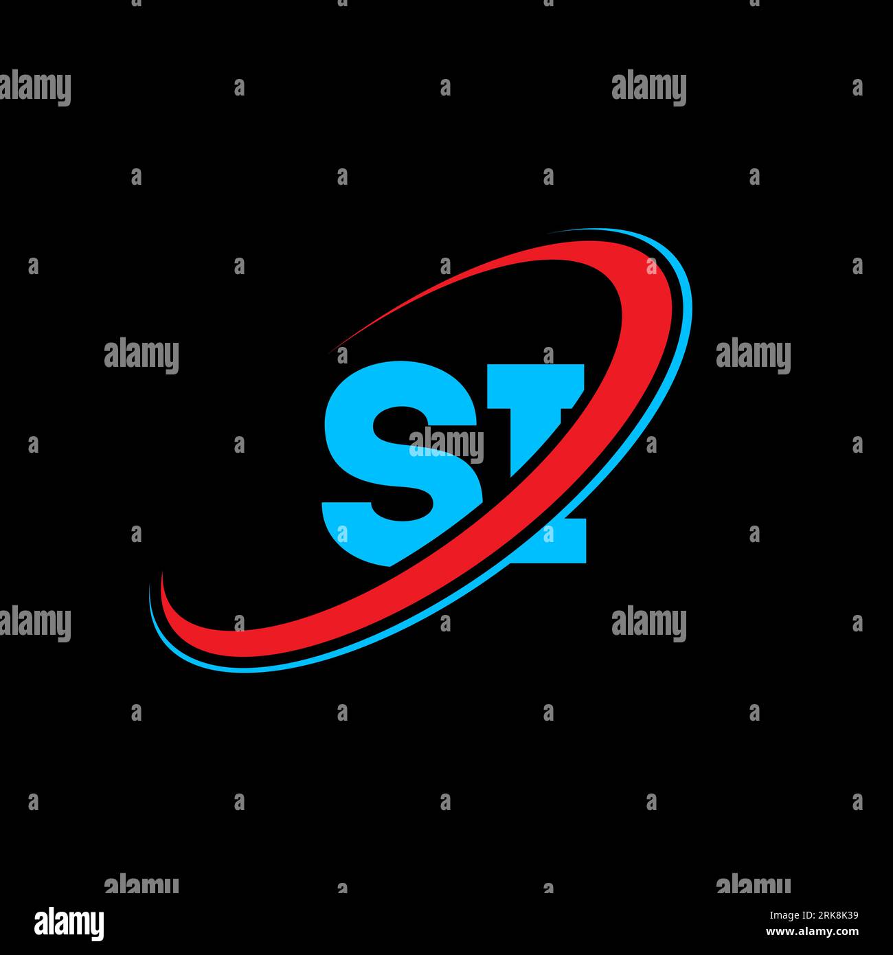 SI S I letter logo design. Initial letter SI linked circle uppercase ...