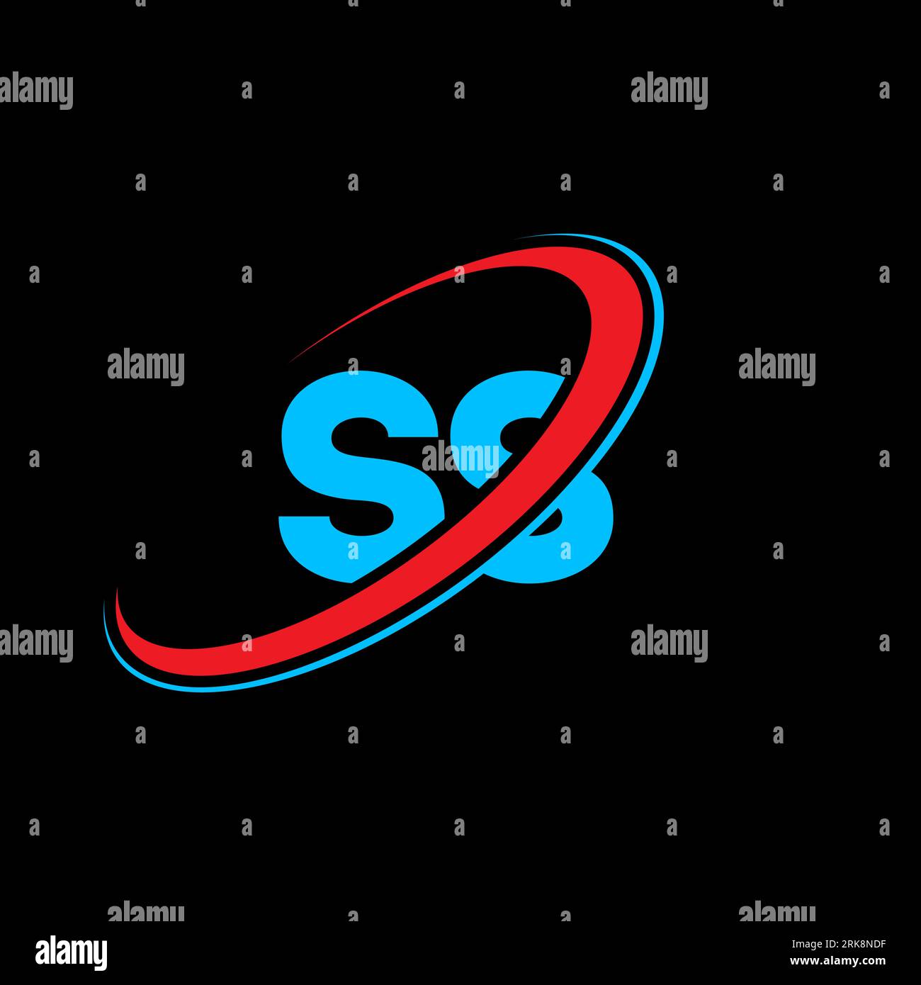 SS S S letter logo design. Initial letter SS linked circle uppercase ...