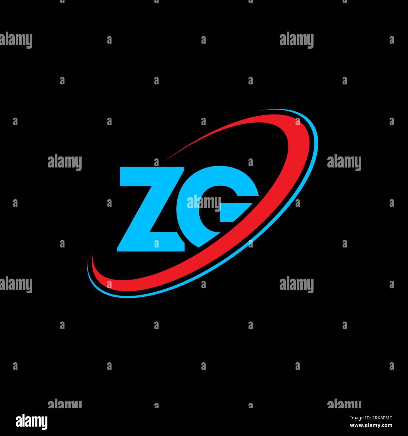 ZG Z G letter logo design. Initial letter ZG linked circle uppercase