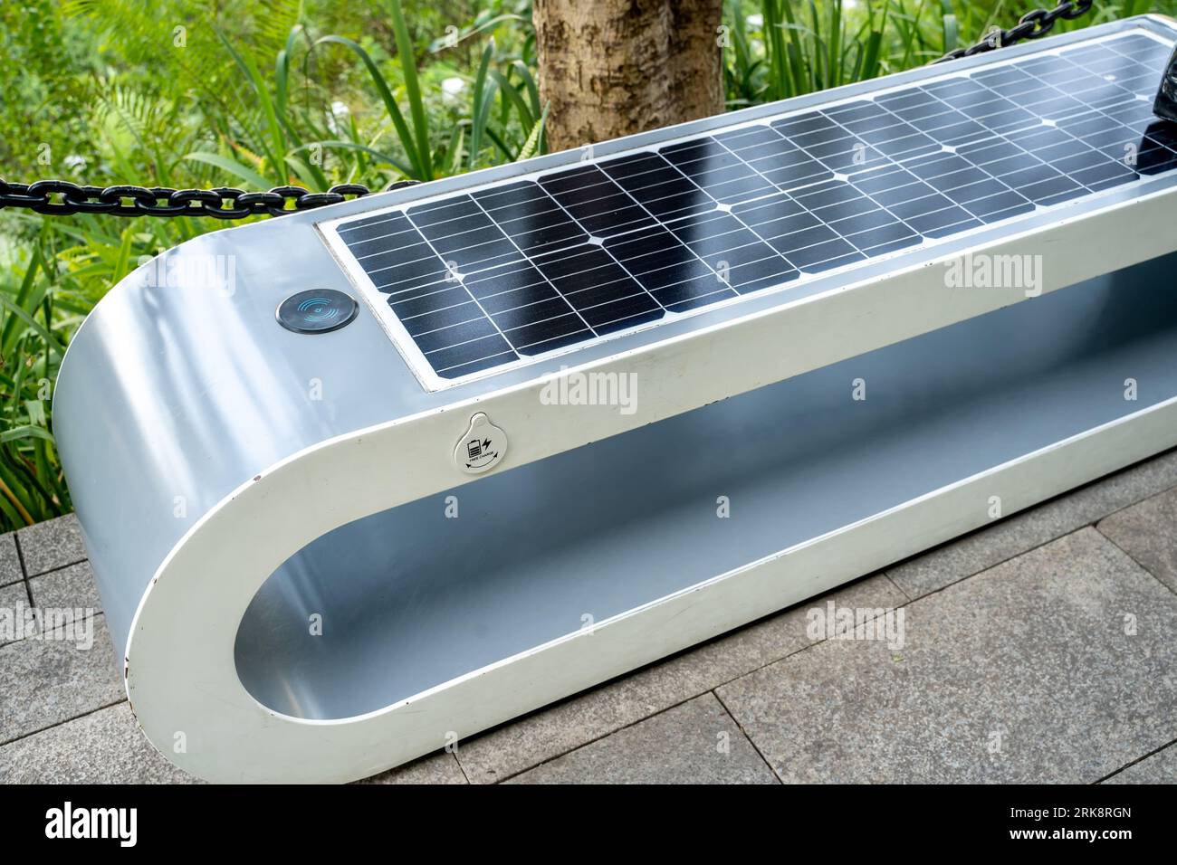 Smart solar bench in hi-res stock photography and images - Alamy