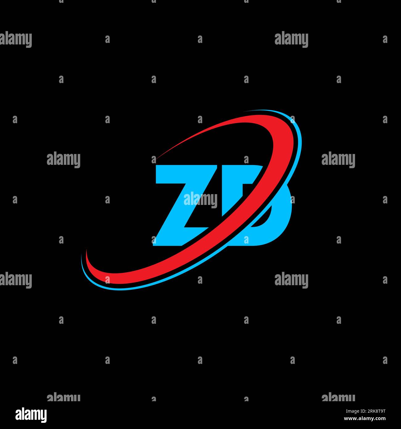 ZD Z D letter logo design. Initial letter ZD linked circle uppercase
