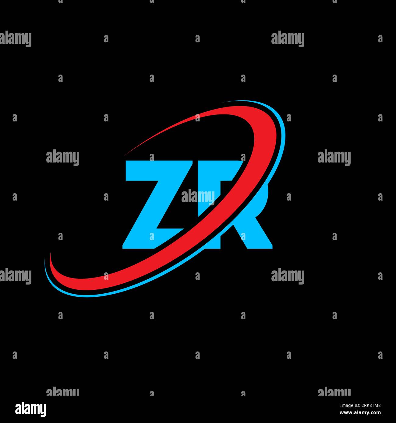 ZR Z R letter logo design. Initial letter ZR linked circle uppercase ...