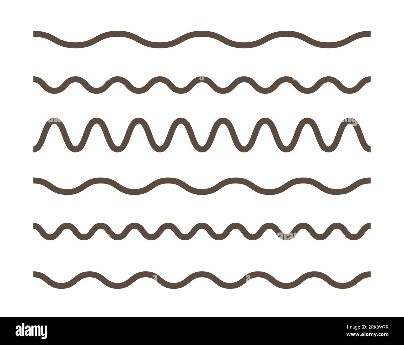 Wave zigzag line simple thin to thick element decor design vector