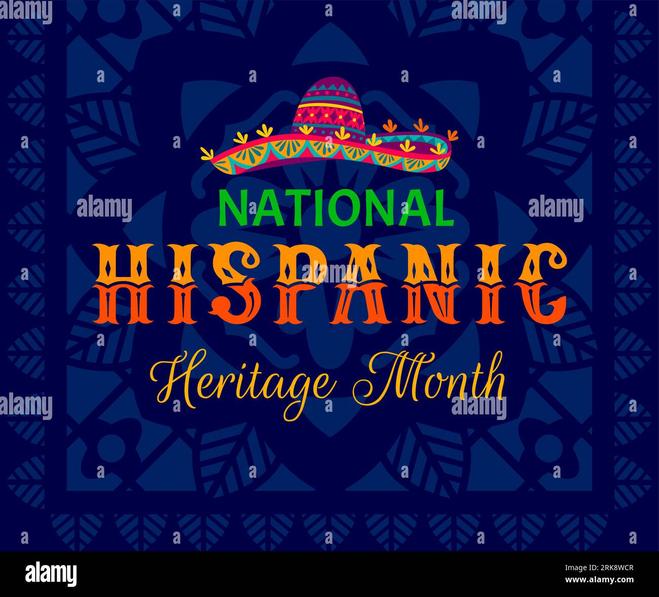 Sombrero Hat With Pattern On National Hispanic Heritage Month Banner Vector Background 7256