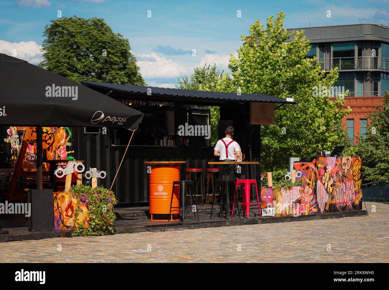 A vibrant restaurant located in Stary Browar shopping center in Poznan, Poland Stock Photo