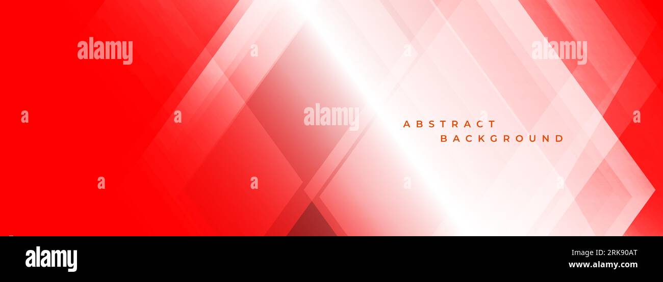 Red modern wide abstract background with white geometric shapes and ...