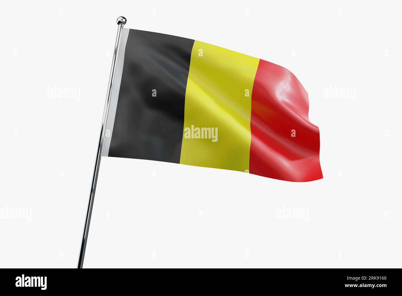 Belgium - waving fabric flag isolated on white background - 3D ...