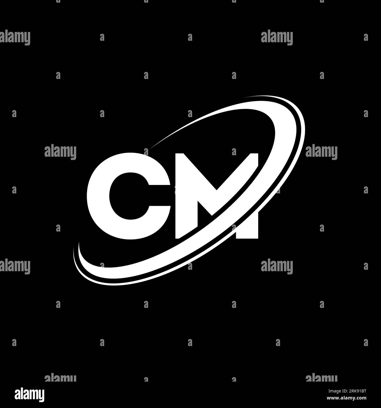 CM C M letter logo design. Initial letter CM linked circle uppercase monogram logo red and blue. CM logo, C M design. cm, c m Stock Vector