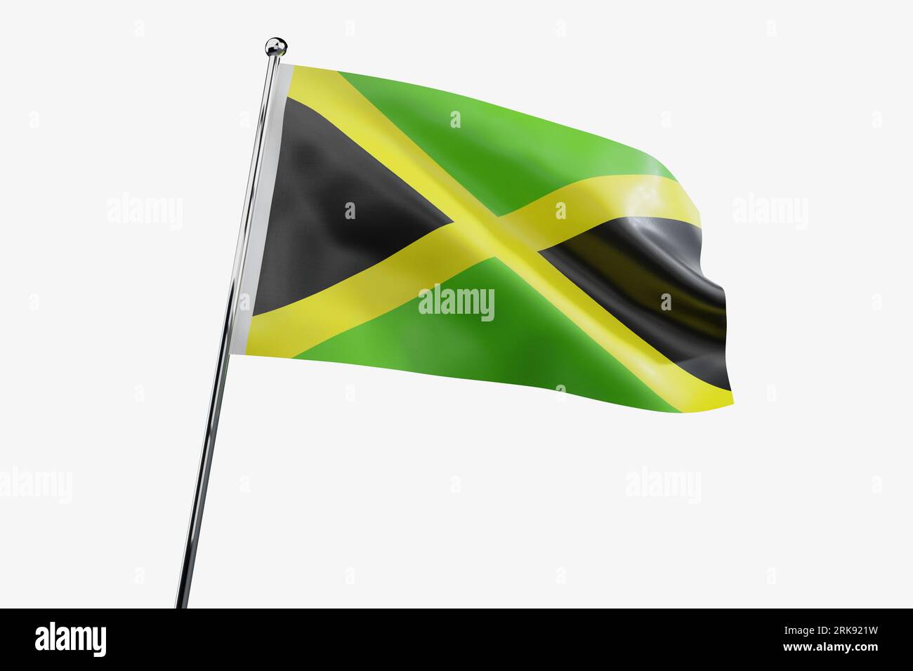 Jamaica - waving fabric flag isolated on white background - 3D ...