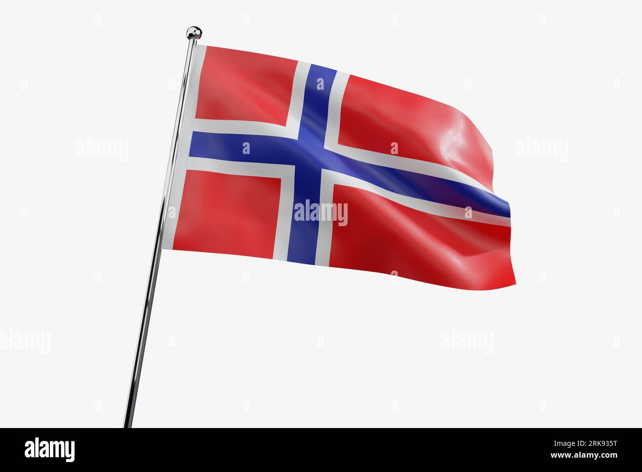 Norway - waving fabric flag isolated on white background - 3D ...