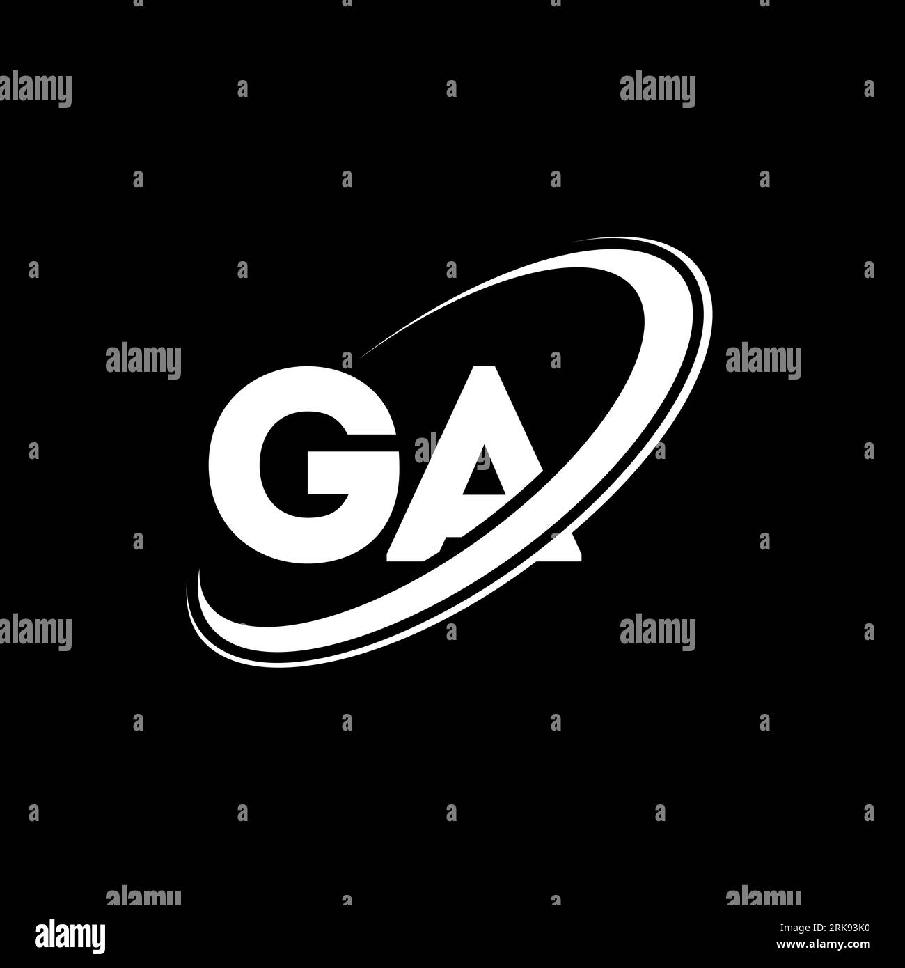GA G A letter logo design. Initial letter GA linked circle uppercase monogram logo red and blue. GA logo, G A design. ga, g a Stock Vector