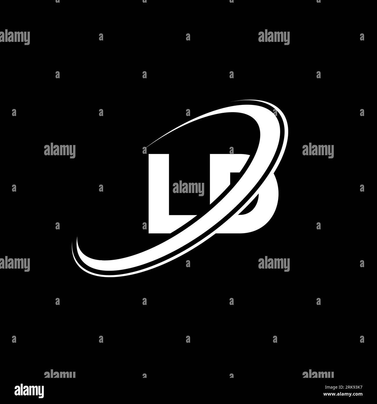 LD L D letter logo design. Initial letter LD linked circle uppercase