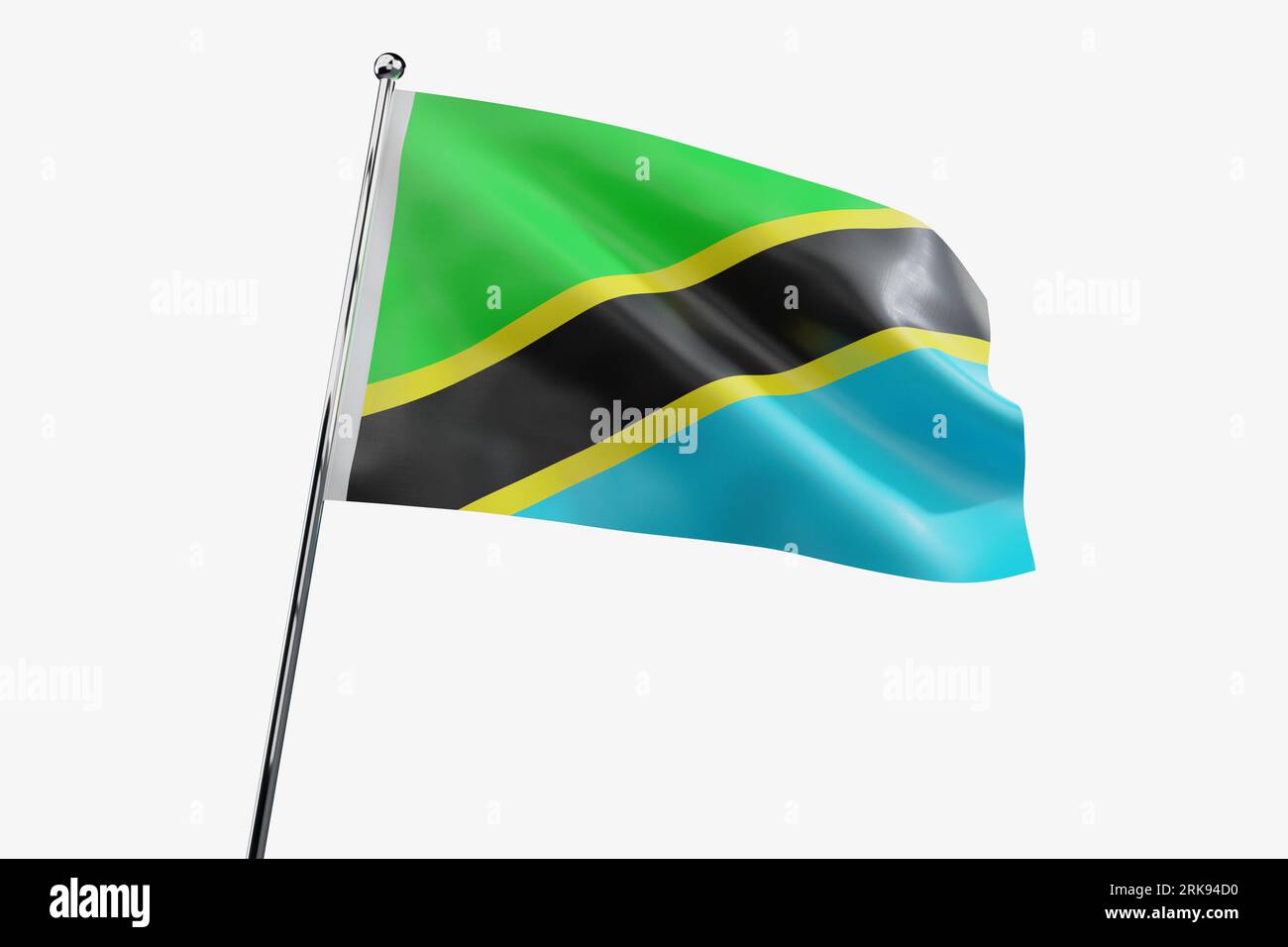Tanzania - waving fabric flag isolated on white background - 3D ...