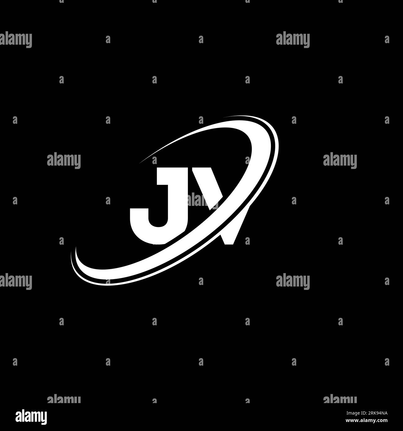 JV J V letter logo design. Initial letter JV linked circle uppercase monogram logo red and blue. JV logo, J V design. jv, j v Stock Vector