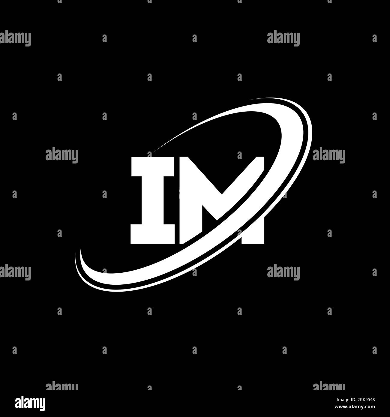 IM I M letter logo design. Initial letter IM linked circle uppercase ...
