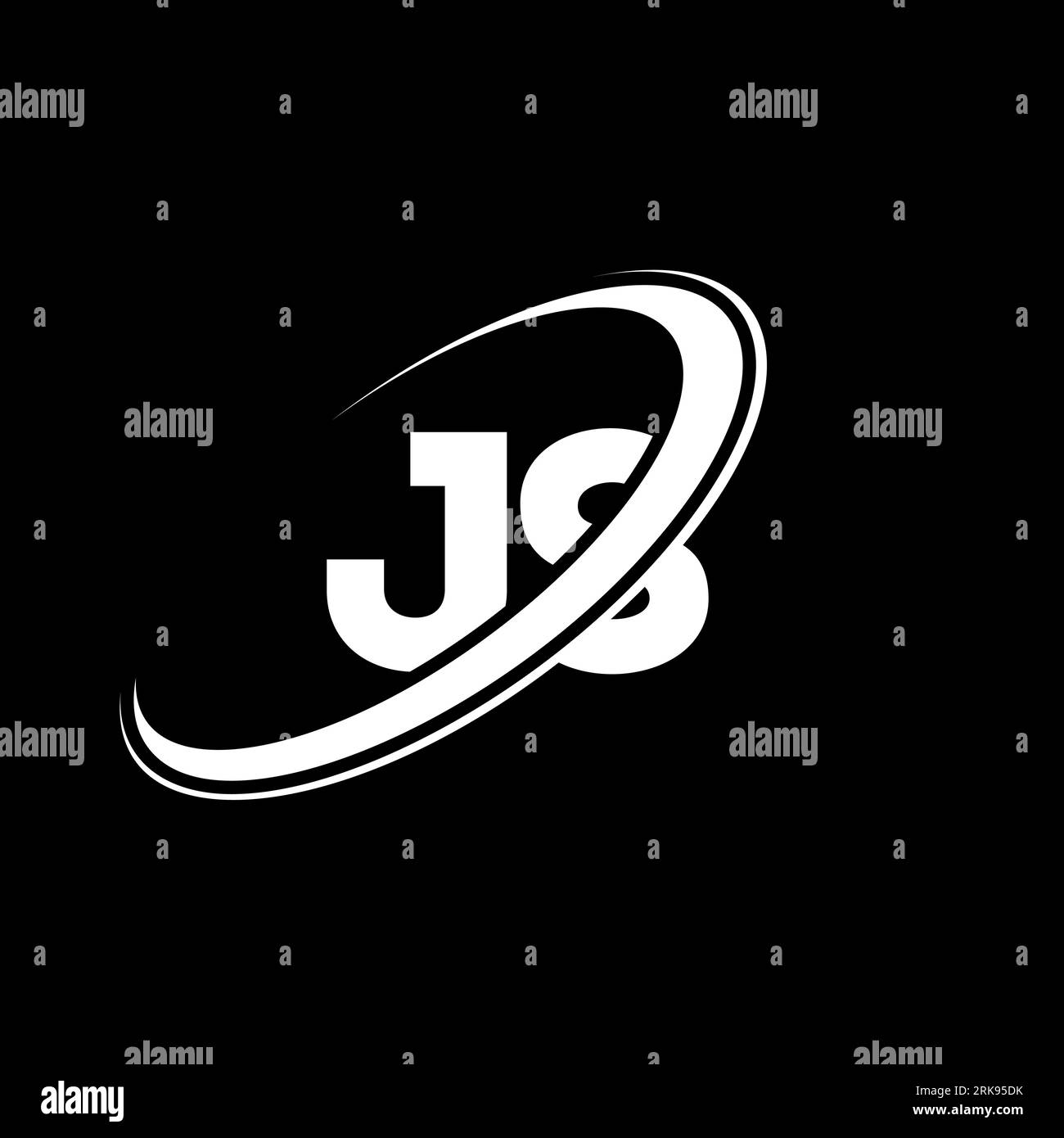 JS J S letter logo design. Initial letter JS linked circle uppercase monogram logo red and blue. JS logo, J S design. js, j s Stock Vector