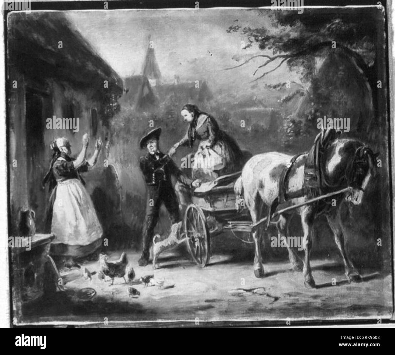 Illustrationen zu Melchior Meyrs 'Erzählungen aus dem Ries': Das Begräbnis des Meiers Johann between circa 1864 and circa 1867 by Karl von Enhuber Stock Photo