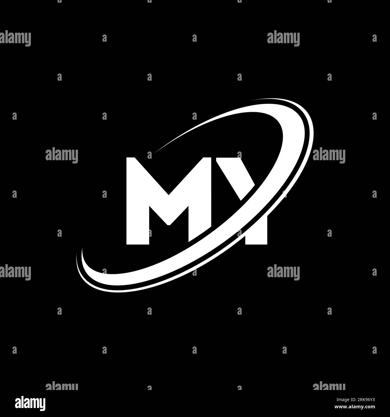 MY M Y letter logo design Initial letter MY linked circle uppercase
