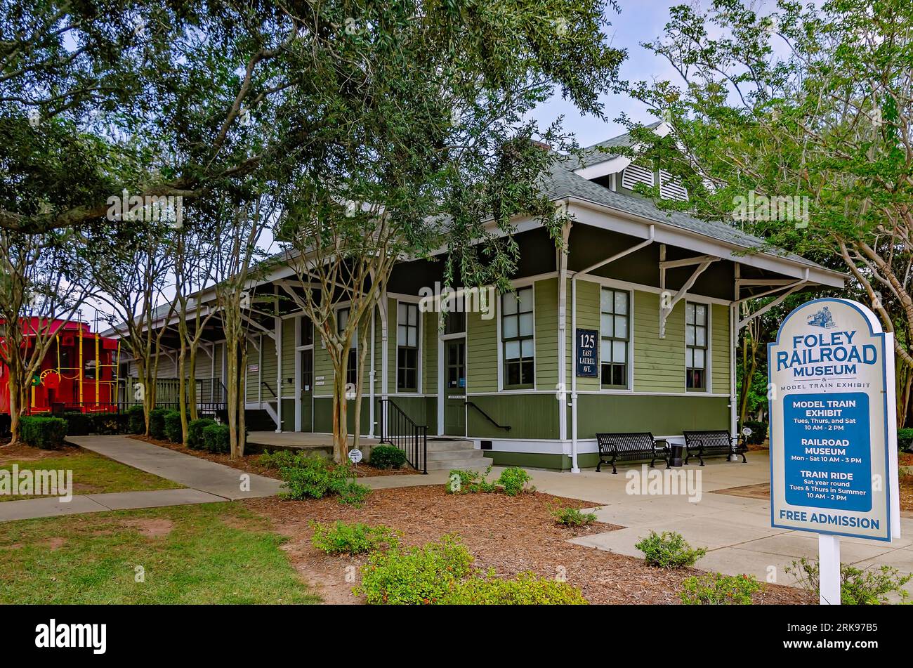 The historic Foley Train Depot, which now houses the Foley Railroad
