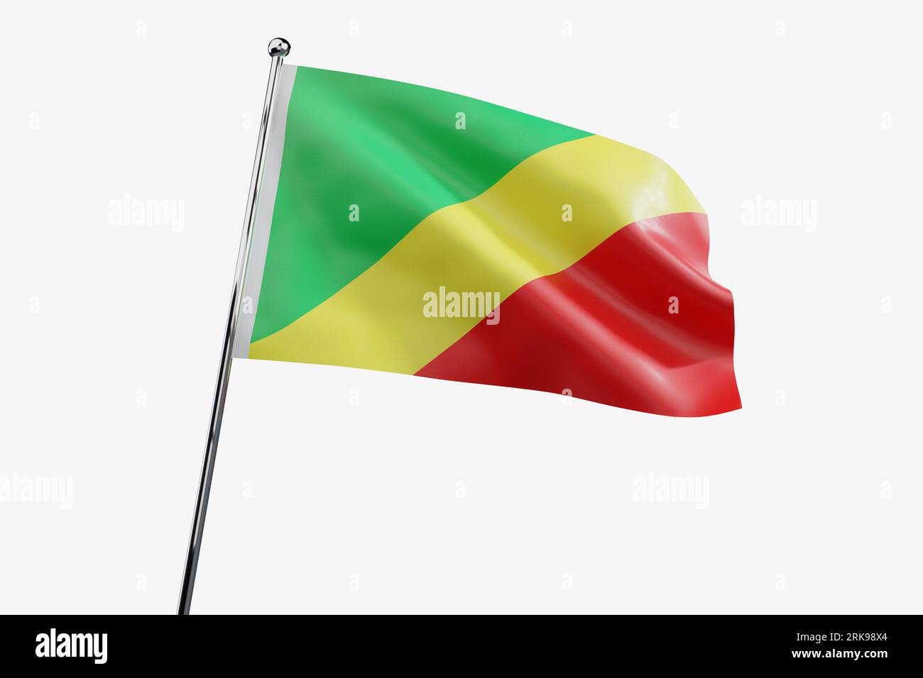 Republic of the Congo - waving fabric flag isolated on white background ...