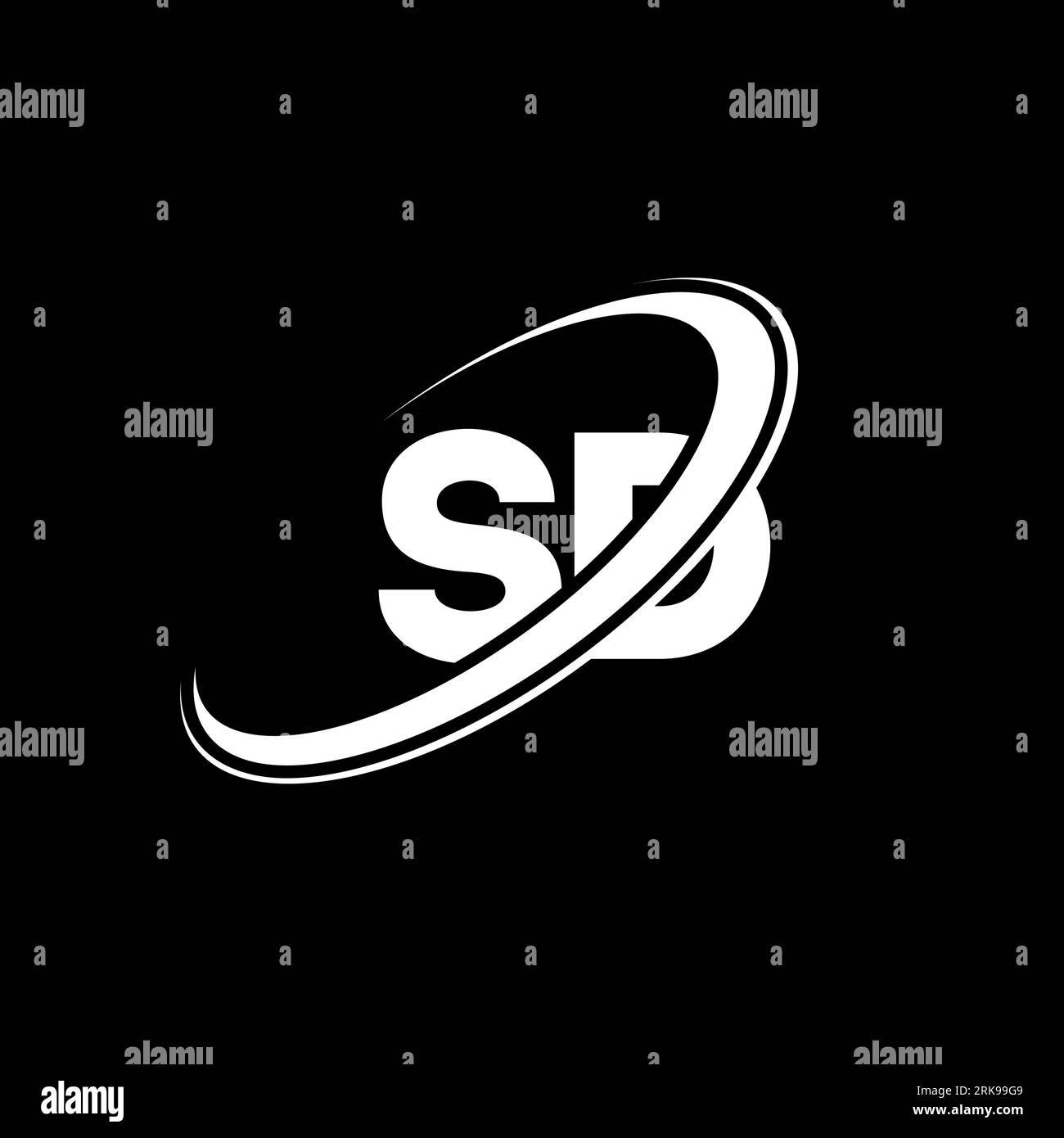 SD S D letter logo design. Initial letter SDlinked circle uppercase