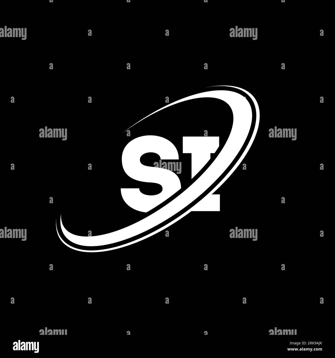 SI S I letter logo design. Initial letter SI linked circle uppercase ...