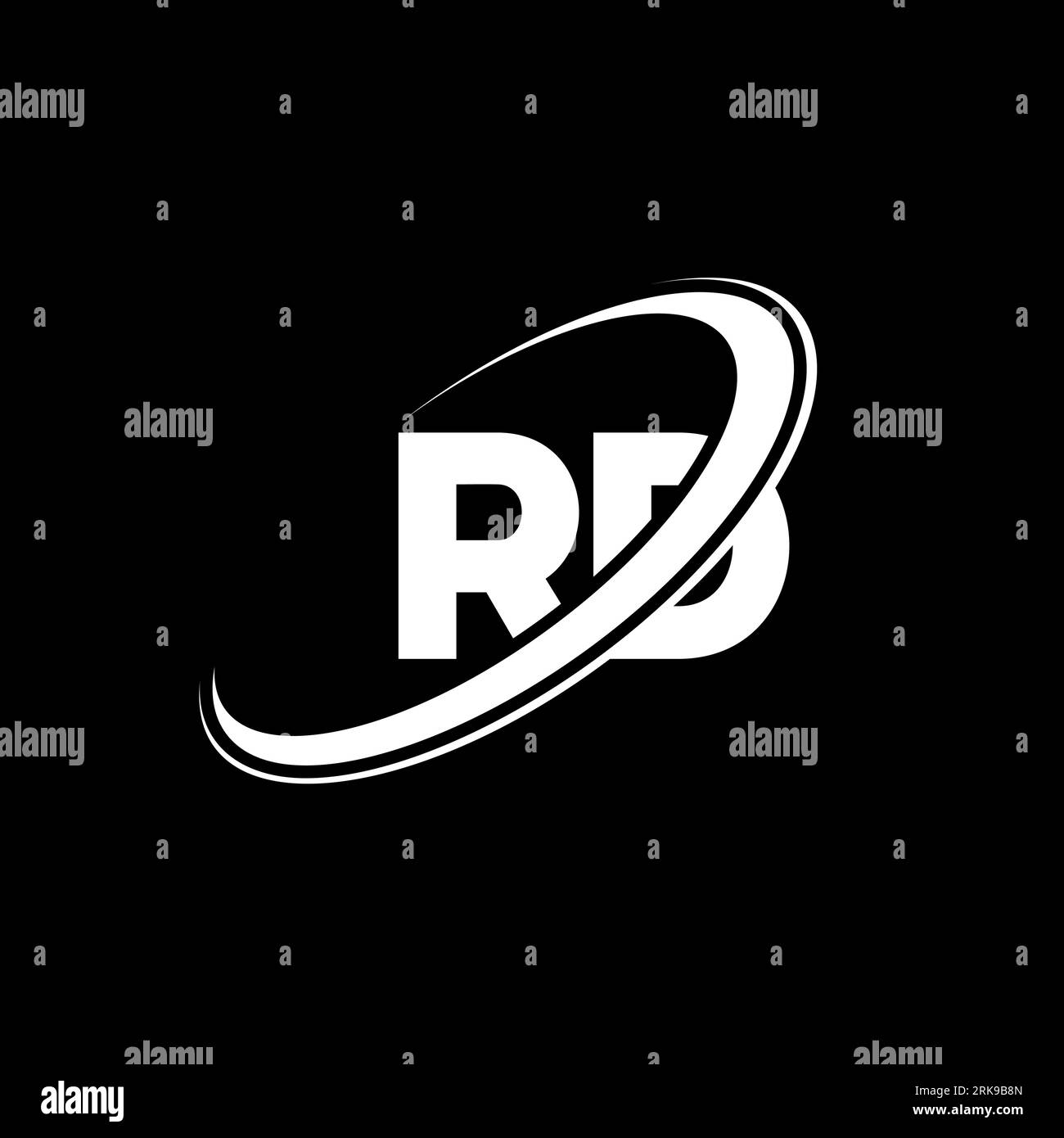 RD R D letter logo design. Initial letter RD linked circle uppercase ...