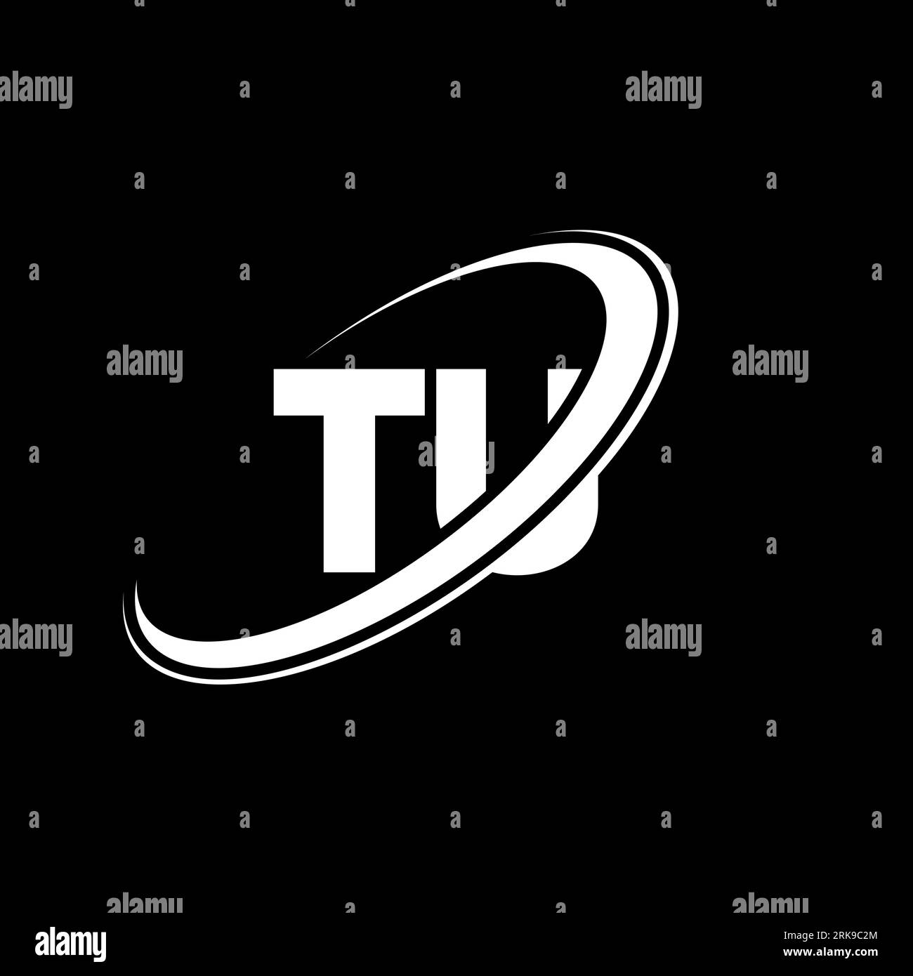 TU T U letter logo design. Initial letter TU linked circle uppercase ...