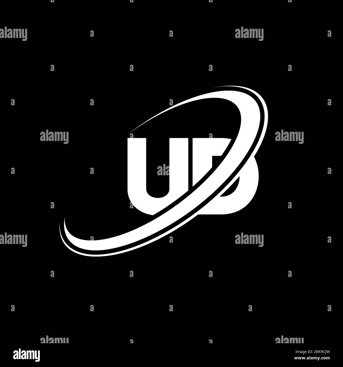 UD U D letter logo design. Initial letter UD linked circle uppercase ...