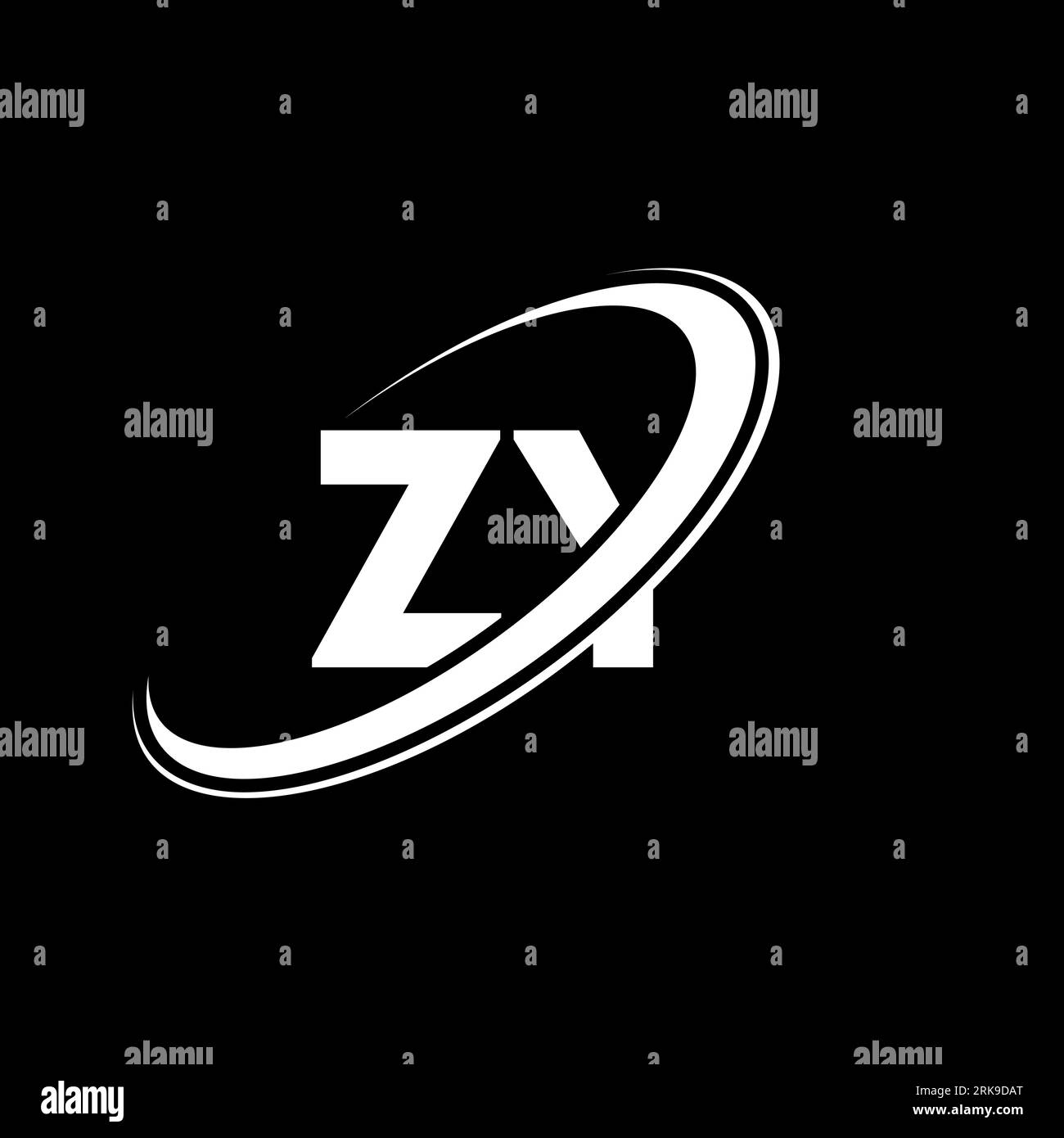 ZY Z Y letter logo design. Initial letter ZY linked circle uppercase ...