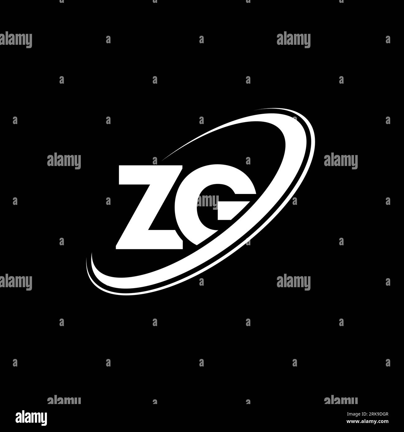 ZG Z G letter logo design. Initial letter ZG linked circle uppercase