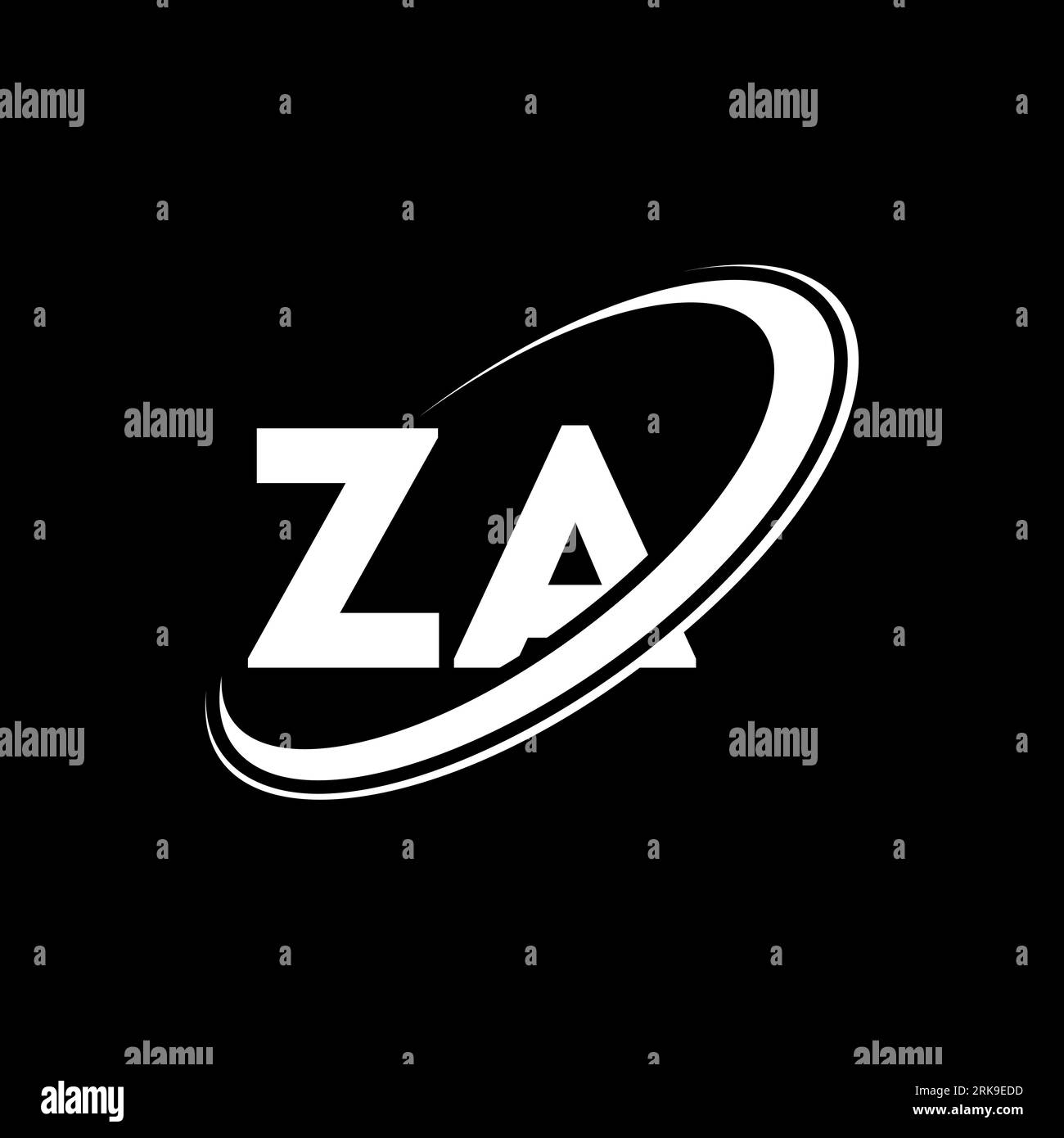 ZA Z A letter logo design. Initial letter ZA linked circle uppercase ...