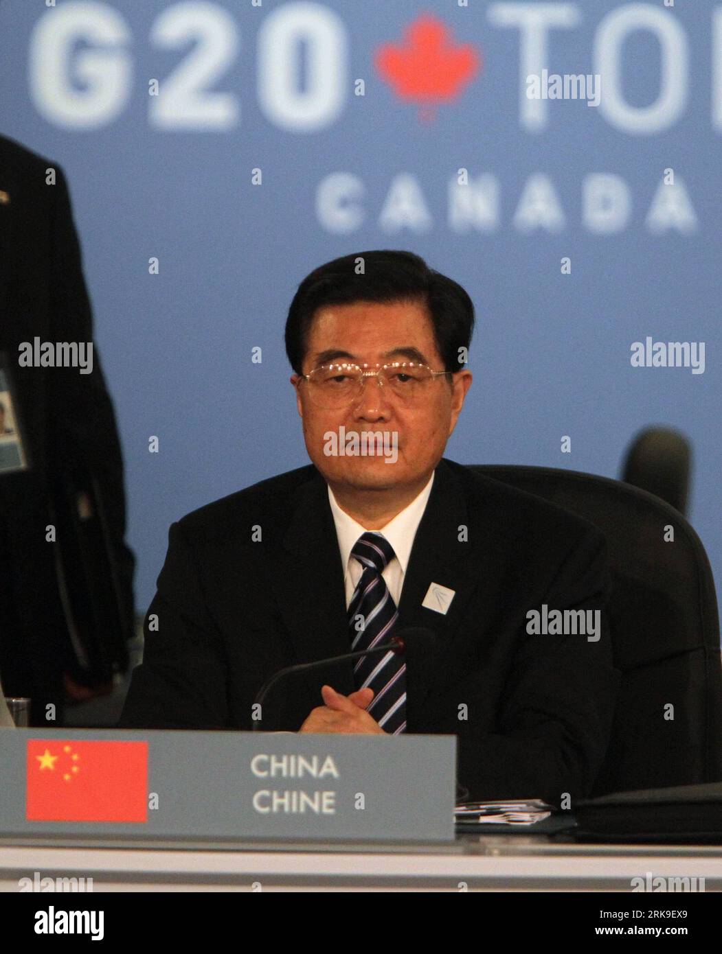 Chinese President Hu Jintao attends a commemorative ceremony