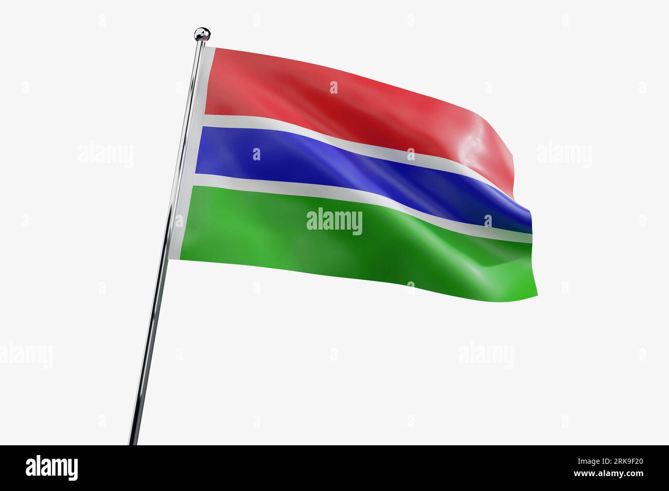 Gambia - waving fabric flag isolated on white background - 3D ...