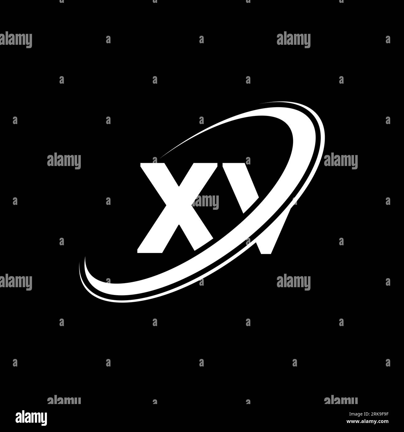Xv X V Letter Logo Design Initial Letter Xv Linked Circle Uppercase