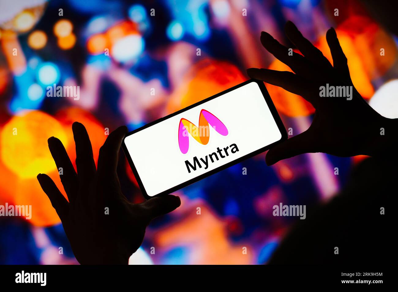 In this photo illustration, the Myntra logo seen displayed on a smartphone Stock Photo Alamy