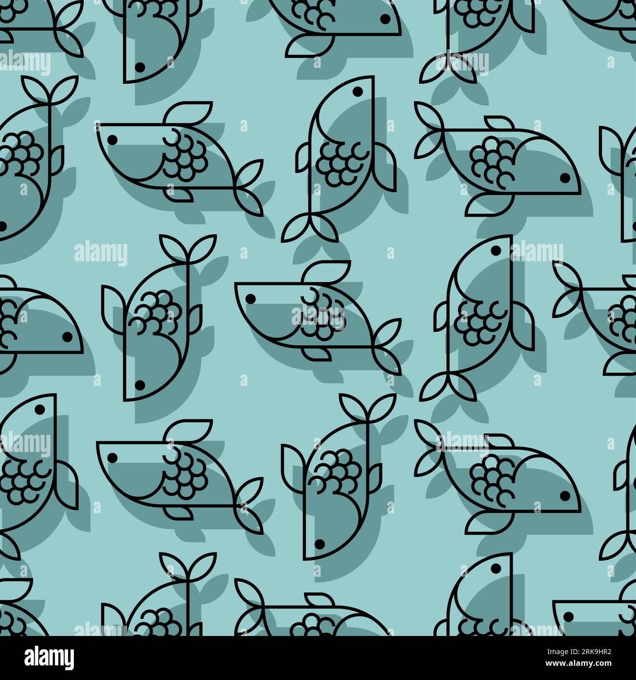 Fish pattern seamless symbol. Fishes background. Vector texture Stock ...